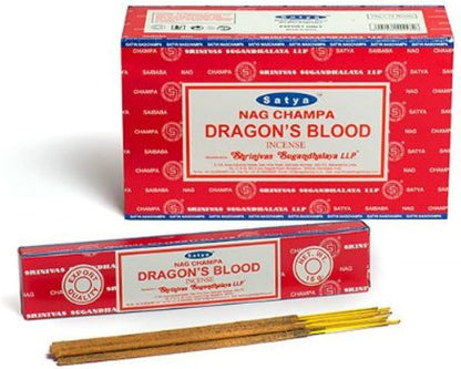 Satya Dragons Blood Incense - 15 Gram Pack (12 Packs Per Box)