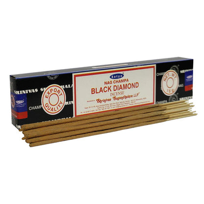 Satya Black Diamond Incense - 15 Gram Pack (12 Packs Per Box)