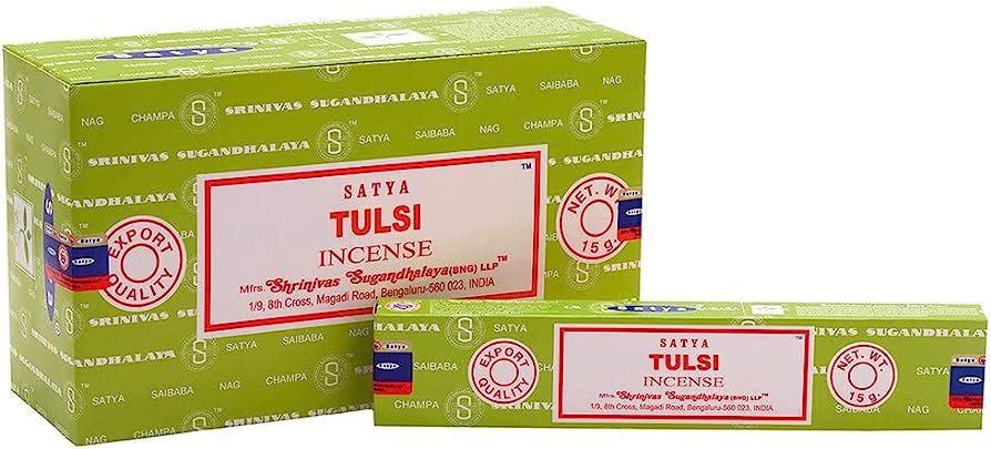 Satya Tulsi Incense - 15 Gram Pack (12 Packs Per Box)