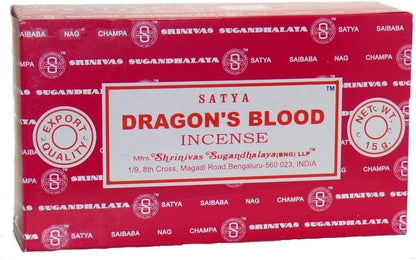 Satya Dragons Blood Incense - 15 Gram Pack (12 Packs Per Box)