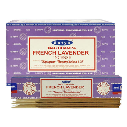 Satya Nag Champa French Lavender Incense Sticks Pack of 12 Boxes 15gm