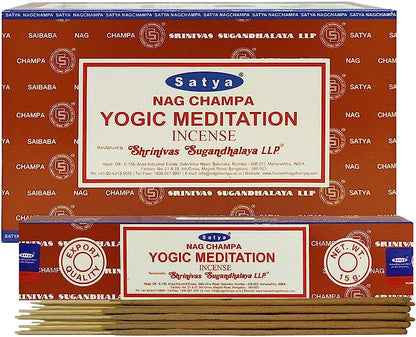 Satya Nag Champa Yogic Maditation Incense Sticks Pack of 12 Boxes 15gms