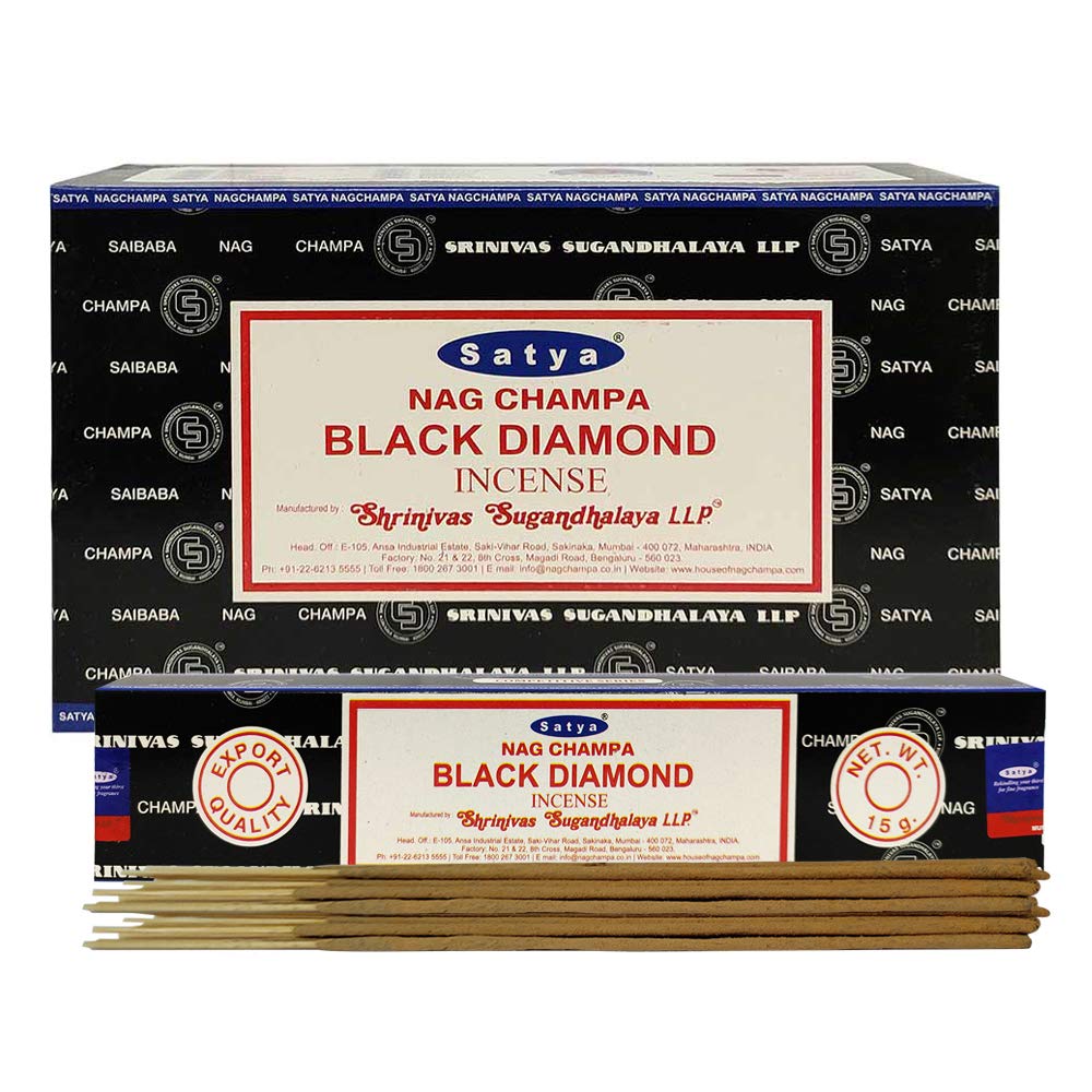 Satya Black Diamond Incense - 15 Gram Pack (12 Packs Per Box)