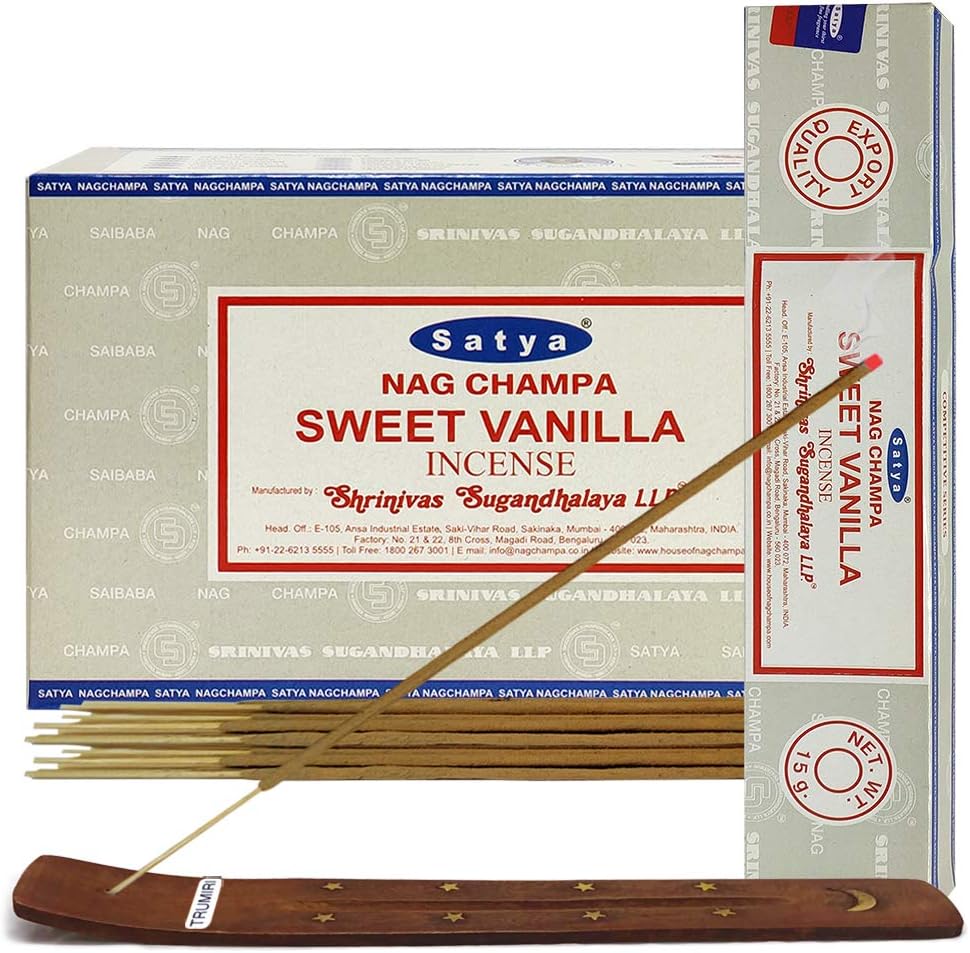 Satya Nag Champa Sweet Vanilla Incense Sticks (15g) ( 12ct Box )