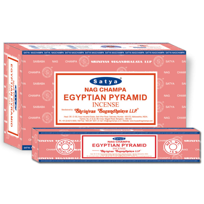 SATYA - EGYPTIAN PYRAMID INCENSE STICKS - 12CT