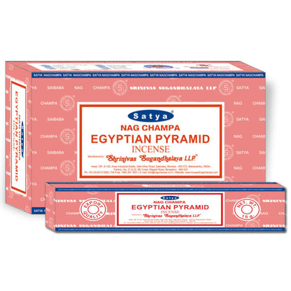 SATYA - EGYPTIAN PYRAMID INCENSE STICKS - 12CT