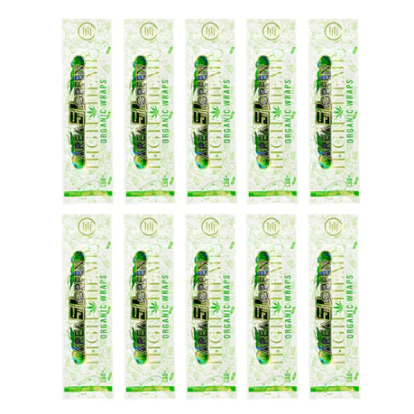 High Hemp Organic wrap Area 51Green 10 pack single