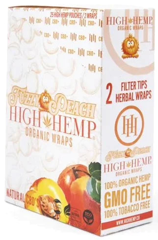 High Hemp Organic Wraps - Fuzzy Peach 2ct 25pk