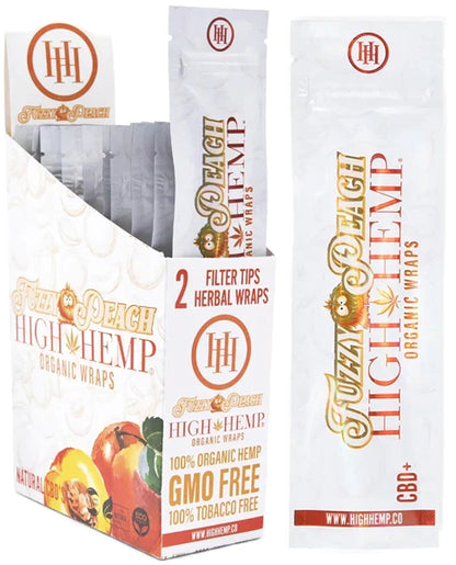 High Hemp Organic Wraps - Fuzzy Peach 2ct 25pk