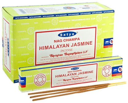 Satya Himalayan Jasmine Incense - 15 Gram Pack (12 Packs Per Box)