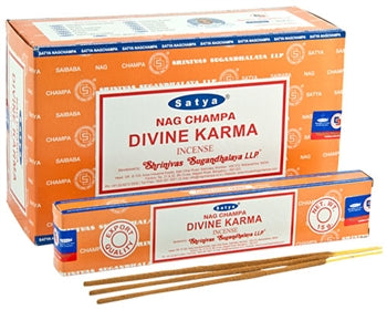Satya Divine Karma Incense - 15 Gram Pack (12 Packs Per Box)