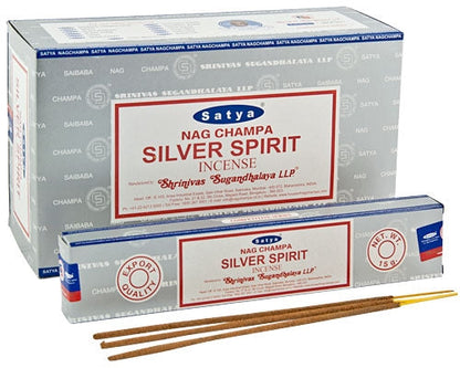 Satya Silver Spirit Incense - 15 Gram Pack (12 Packs Per Box)