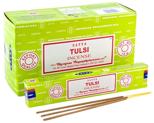Satya Tulsi Incense - 15 Gram Pack (12 Packs Per Box)