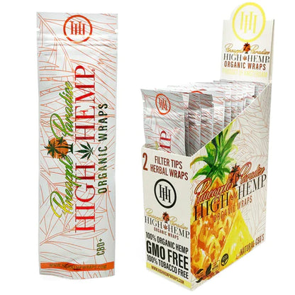 High Hemp Organic Wraps - Pineapple 2ct 25pk