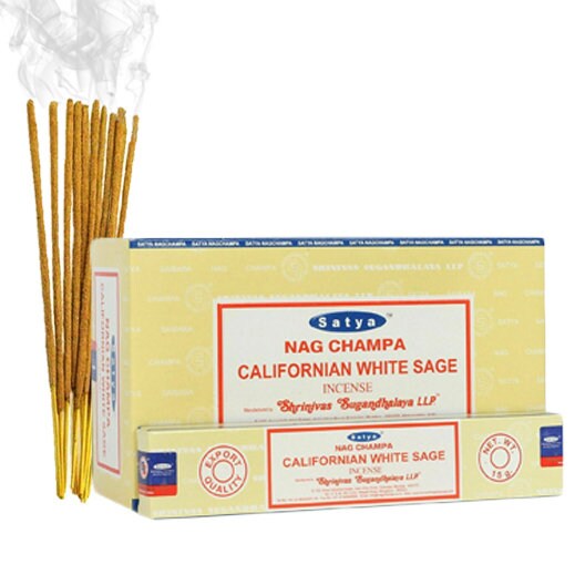Nag Champa Californian White Sage Incense 15g x 12 Boxes = 180g 