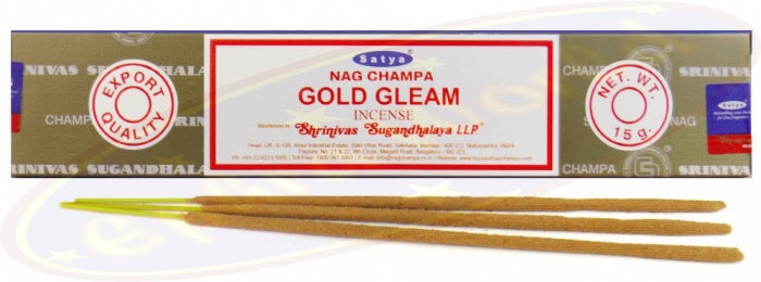 Satya Gold Gleam Incense - 15 Gram Pack (12 Packs Per Box)