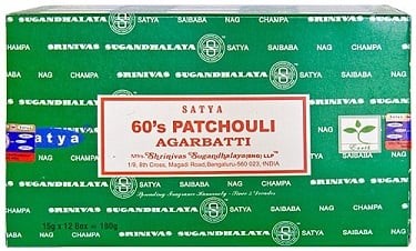 SATYA - 60's PATCHOULI INCENSE STICKS - 12CT